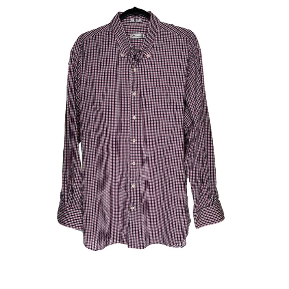 Peter Millar Red and Blue Check Dress Shirt